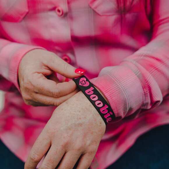 DIXXON x KEEP A BREAST Collab I LOVE BOOBIES Pink Flannel Shirt- Women's 2XL - Picture 5 of 10